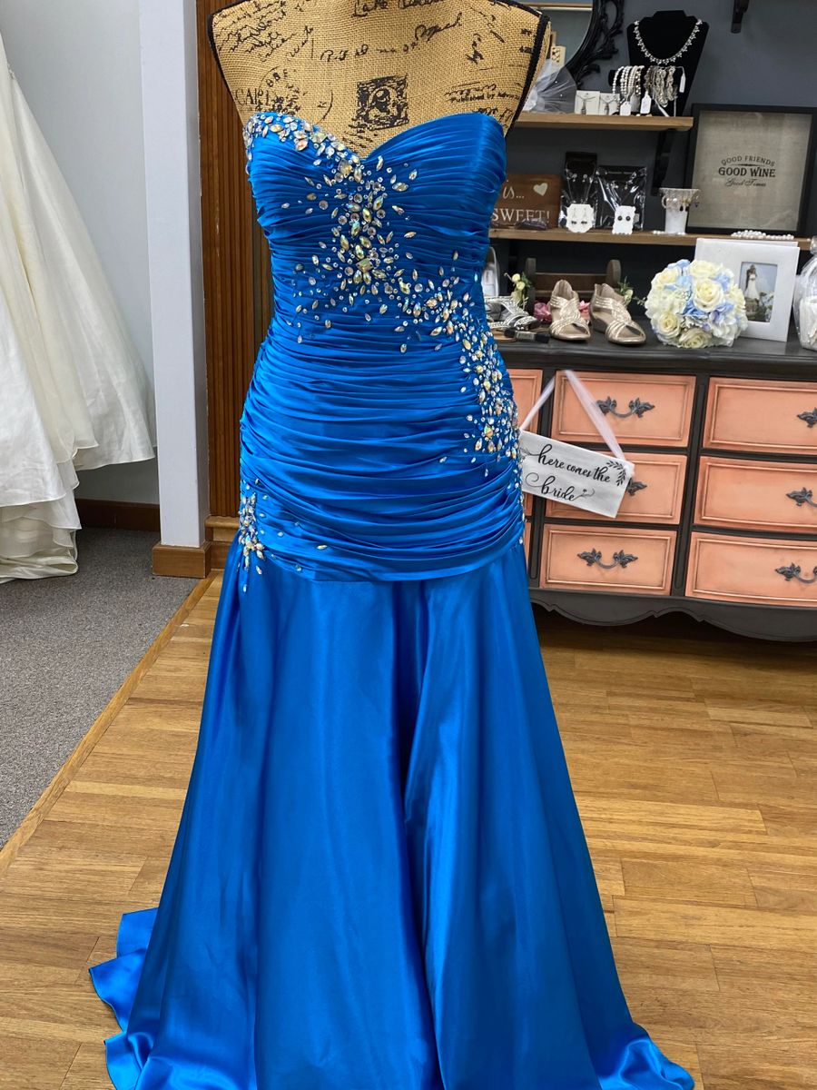 Blue Corset Prom Dress